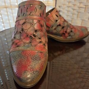 Spring Step Multicolor Floral Ankle Boots Size 39 By L'Artiste